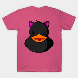 Black Kitty Cat Rubber Duck T-Shirt